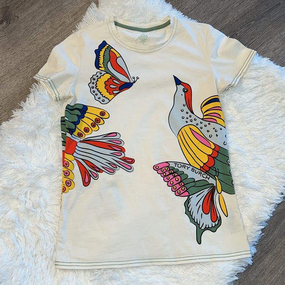 VERY RARE ✨Tory Burch Promised Land Bird T shirt - size XS - Picture 2 of 6
